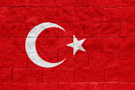 Flag of Turkey on a textured background. concept collage.の写真素材