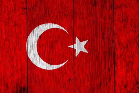 Flag of Turkey on a textured background. concept collage.の写真素材