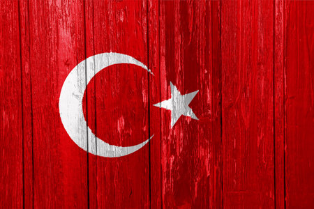 Flag of Turkey on a textured background. concept collage.の写真素材