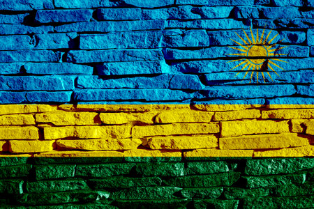 Flag of Republic of Rwanda on a textured background. concept collage.の写真素材