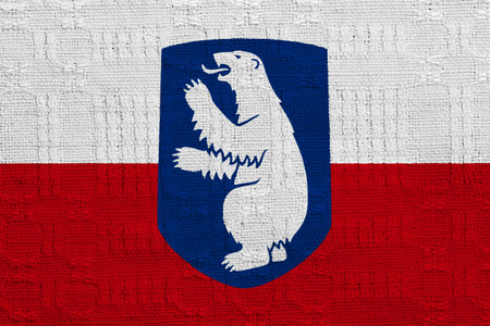 Flag of Administrative divisions of Greenland on a textured background. concept collage.の写真素材