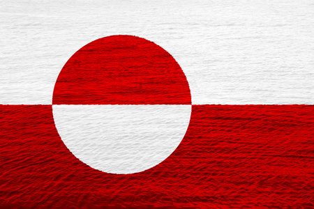 Flag of Administrative divisions of Greenland on a textured background. concept collage.の写真素材