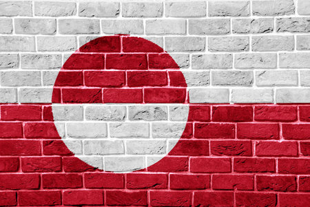 Flag of Administrative divisions of Greenland on a textured background. concept collage.の写真素材