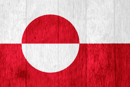 Flag of Administrative divisions of Greenland on a textured background. concept collage.の写真素材