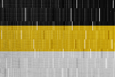Russian imperial flag with a double-headed eagle. The first official State flag of the Russian Empire and the Flag for celebrations on the texture. concept collage.の写真素材