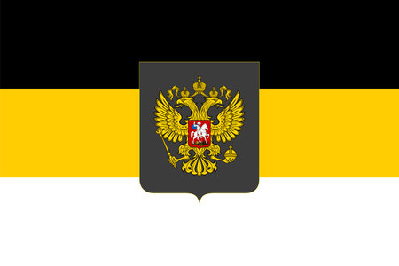 Russian imperial flag with a double-headed eagle . First official State Flag of the Russian Empire and Flag for Celebrations.の写真素材