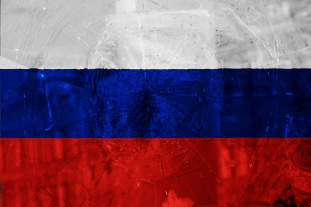 Flag of Russian Federation on a textured background. concept collage.の写真素材