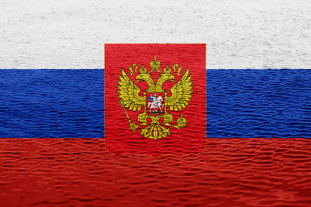 Flag of Russian Federation on a textured background. concept collage.の写真素材