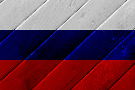 Flag of Russian Federation on a textured background. concept collage.の写真素材