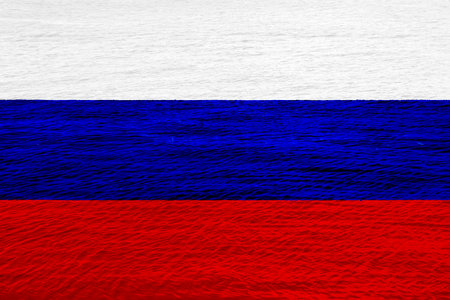 Flag of Russian Federation on a textured background. concept collage.の写真素材