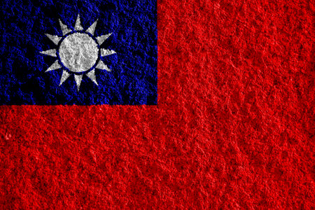 Flag of Republic of China Taiwan on a textured background. concept collage.の写真素材