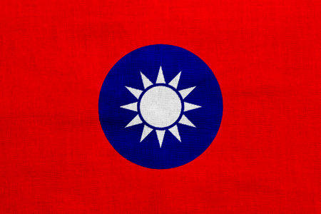 Flag of Republic of China Taiwan on a textured background. concept collage.の写真素材