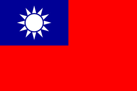 Flag of the Republic of China Taiwan. The official colors and proportions are correct. State flag of Taiwan. Taiwan Republic of China flag illustration.の写真素材
