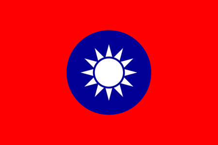 Flag of the Republic of China Taiwan. The official colors and proportions are correct. State flag of Taiwan. Taiwan Republic of China flag illustration.の写真素材