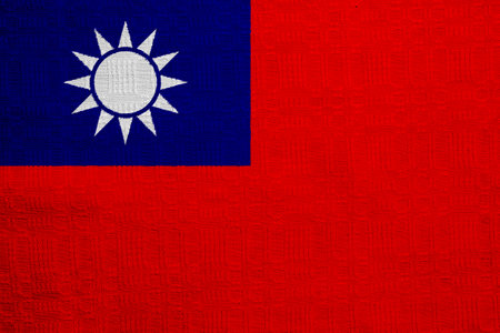 Flag of Republic of China Taiwan on a textured background. concept collage.の写真素材