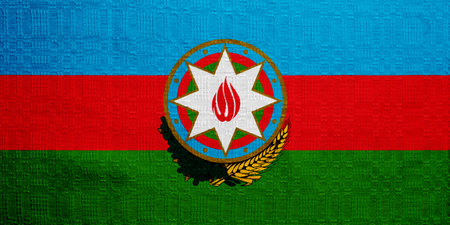 Flag of the Republic of Azerbaijan on a textured background. concept collage.の写真素材