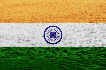 Flag of the REPUBLIC OF INDIA on a textured background. concept collage.の写真素材