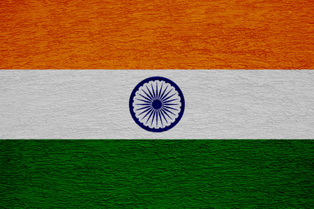 Flag of the REPUBLIC OF INDIA on a textured background. concept collage.の写真素材