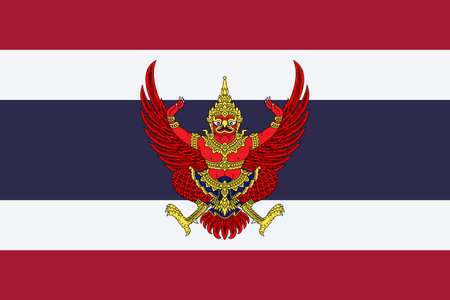 The official current flag of the Kingdom of Thailand. State flag of the Kingdom of Thailand. Illustration.の写真素材
