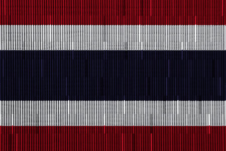 Flag of the Kingdom of Thailand on a textured background. concept collage.の写真素材