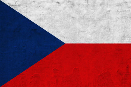 Flag of Czech Republic on a textured background. concept collage.の写真素材