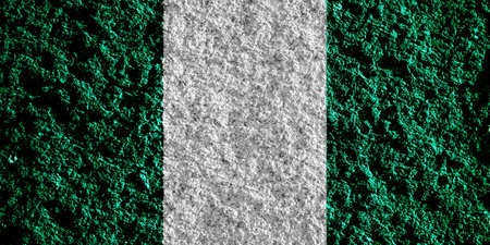 Flag of Federal Republic of Nigeria on a textured background. concept collage.の写真素材