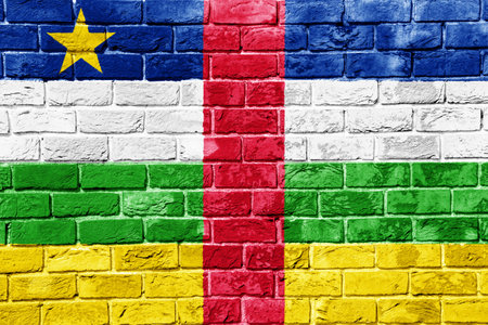 Flag of Central African Republic on a textured background. concept collage.の写真素材
