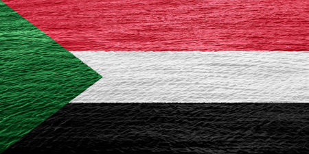 Flag of Republic of Sudan on a textured background. concept collage.の写真素材