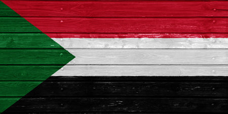 Flag of Republic of Sudan on a textured background. concept collage.の写真素材
