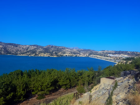 Beautiful artificial lake Bramiana on the island of Crete, Greece.の写真素材