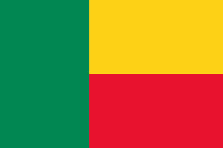 The official current flag of the Republic of Benin. State flag of Benin. Illustration.の写真素材