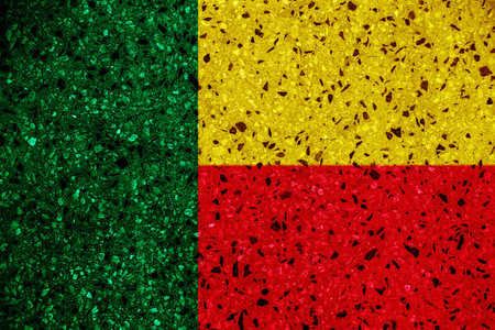 Flag of Republic of Benin on a textured background. concept collage.の写真素材