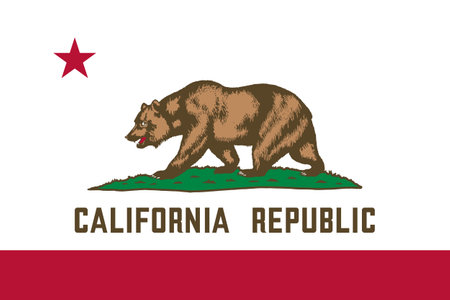 Flag of California, State of California Flag, Flag of USA state California Illustration, State of California USA. United States. United States of America US.の写真素材