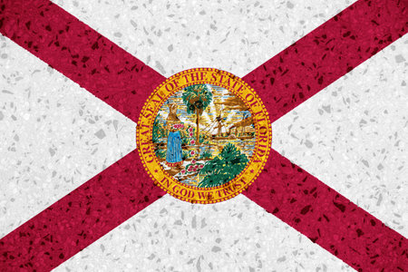 Flag of USA state Florida on a textured background. concept collage.の写真素材