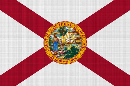 Flag of USA state Florida on a textured background. concept collage.の写真素材