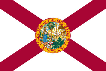 Flag of Florida, State of Florida Flag, Flag of USA state Florida Illustration, State of Florida USA. United States. United States of America US.の写真素材