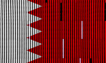 Flag of Kingdom of Bahrain on a textured background. concept collage.の写真素材