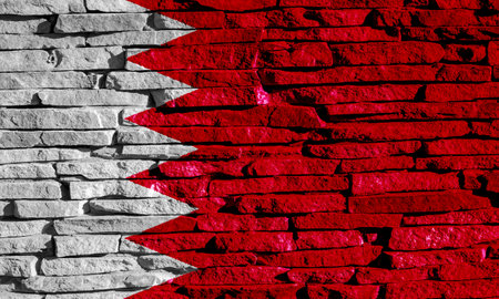 Flag of Kingdom of Bahrain on a textured background. concept collage.の写真素材