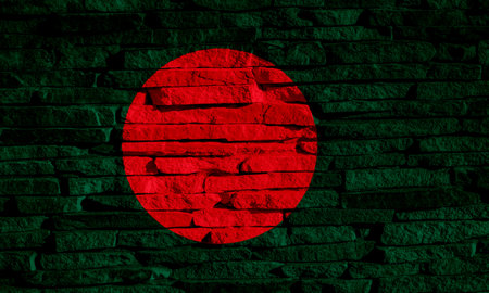 Flag of People's Republic of Bangladesh on a textured background. concept collage.の写真素材