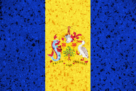 Flag and coat of arms of Barbados on a textured background. concept collage.の写真素材