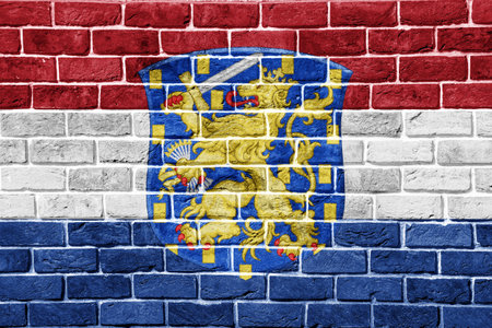 Flag and coat of arms of Caribbean Netherlands on a textured background. concept collage.の写真素材
