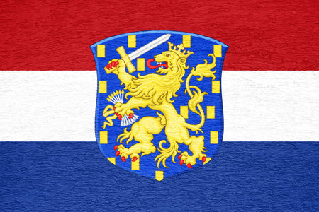 Flag and coat of arms of Caribbean Netherlands on a textured background. concept collage.の写真素材