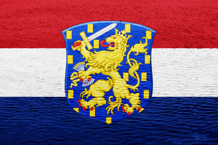 Flag and coat of arms of Caribbean Netherlands on a textured background. concept collage.の写真素材