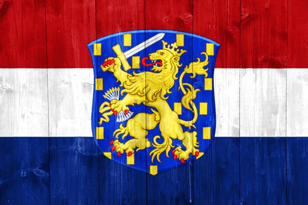 Flag and coat of arms of Caribbean Netherlands on a textured background. concept collage.の写真素材