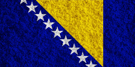 Flag of Bosna i Hercegovina on a textured background. concept collage.の写真素材