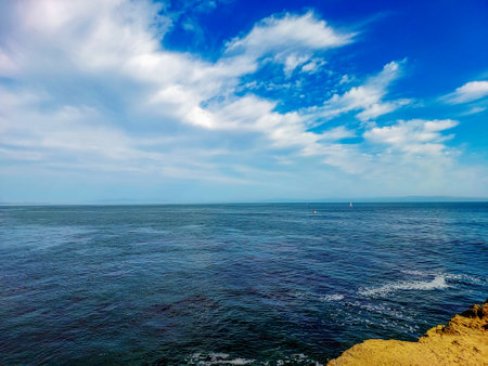 Pacific coast on a cloudy summer day in California near San Jose in the USA.の写真素材