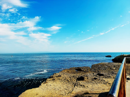 Pacific coast on a cloudy summer day in California near San Jose in the USA.の写真素材