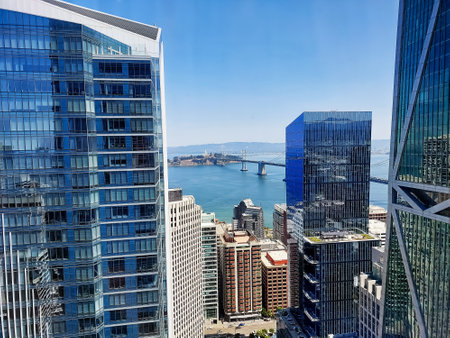 View of urban development in San Francisco in California, USAの写真素材