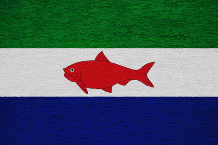 Flag of Federal Dependencies of Venezuela on a textured background. concept collage.の写真素材