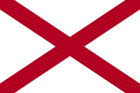 The official current flag of USA state Alabama. State flag of Alabama. Illustration.の写真素材